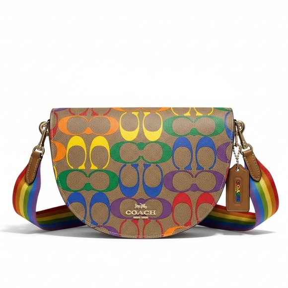 Coach Ellen Rainbow Signature Canvas Crossbody Bag C4098 - Picture 1 of 11